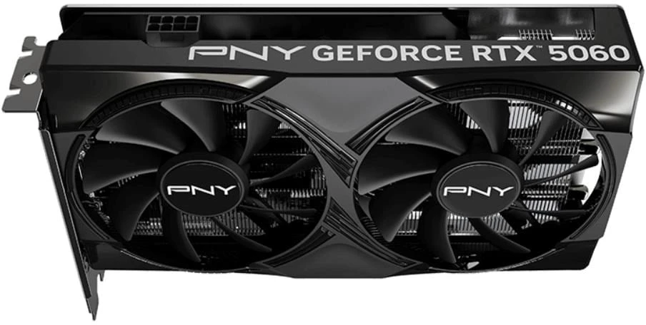 Vaizdo plokštė PNY GeForce RTX 5060 su dviem ventiliatoriais, 8 GB DLSS4