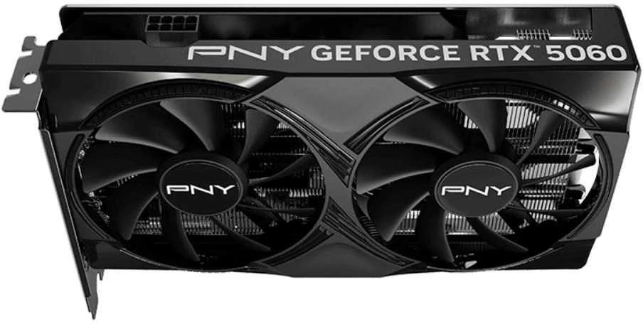 Vaizdo plokštė PNY GeForce RTX 5060 su dviem ventiliatoriais, 8 GB OC, DLSS 4