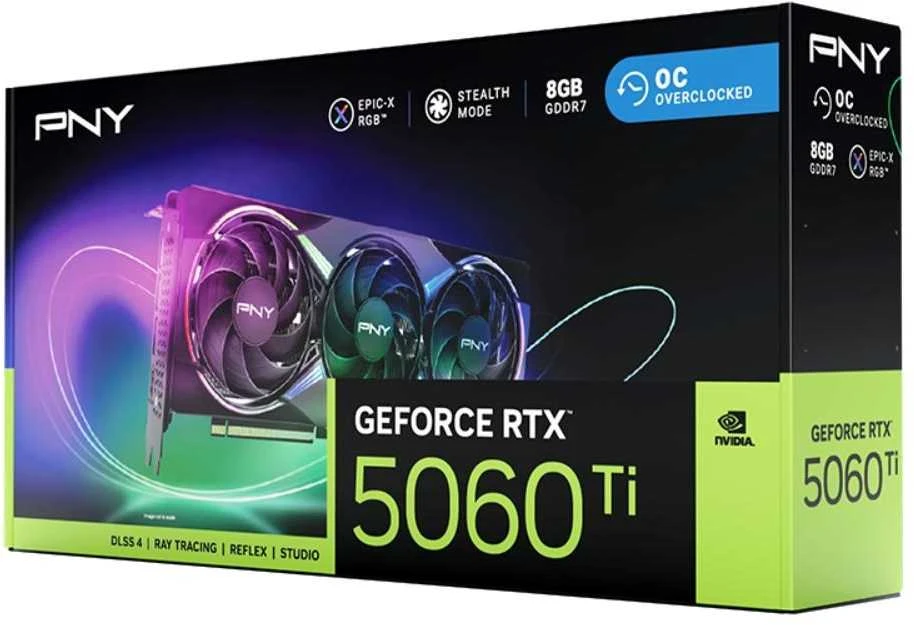 Vaizdo plokštė PNY GeForce RTX 5060 Ti Epic-X RGB 8GB OC DLSS 4