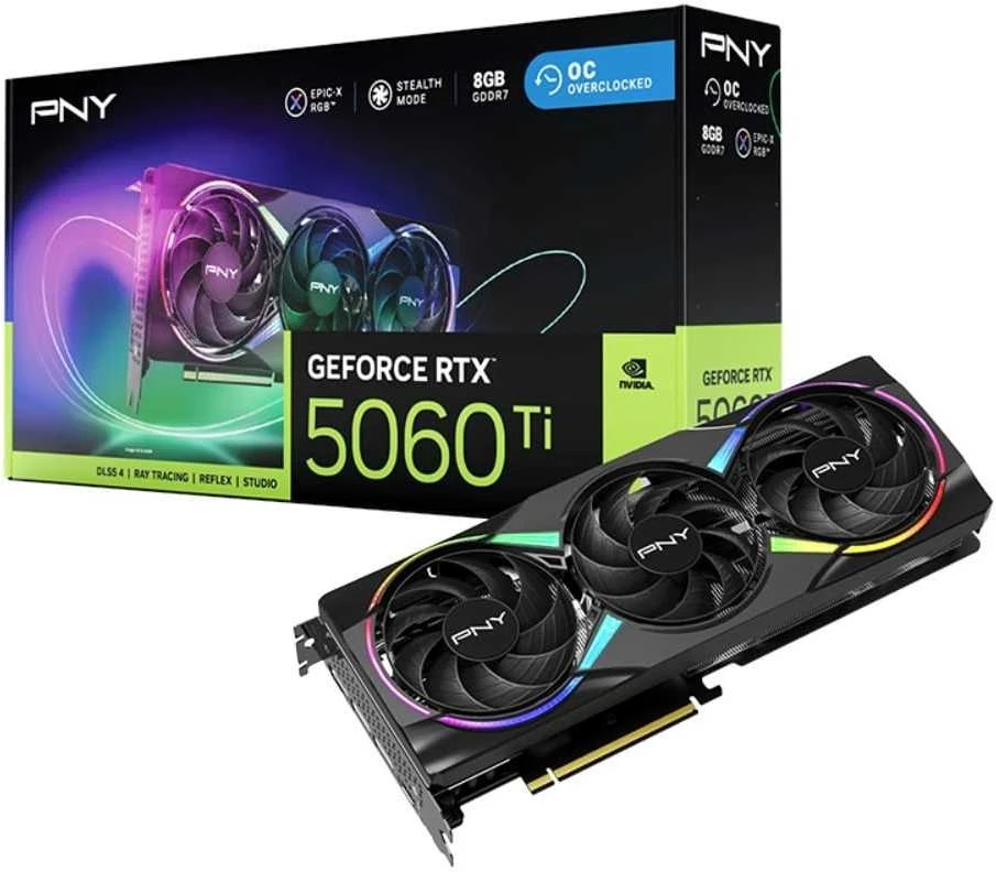 Vaizdo plokštė PNY GeForce RTX 5060 Ti Epic-X RGB 8GB OC DLSS 4