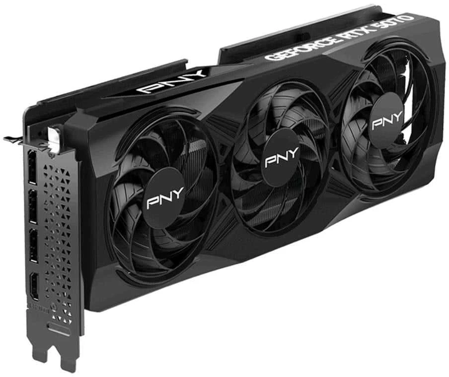 Vaizdo plokštė PNY GeForce RTX 5070 su trimis ventiliatoriais, 12 GB OC, DLSS 4