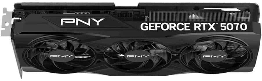 Vaizdo plokštė PNY GeForce RTX 5070 su trimis ventiliatoriais, 12 GB OC, DLSS 4