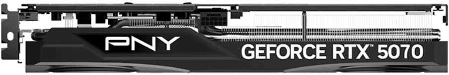 Vaizdo plokštė PNY GeForce RTX 5070 su trimis ventiliatoriais, 12 GB OC, DLSS 4