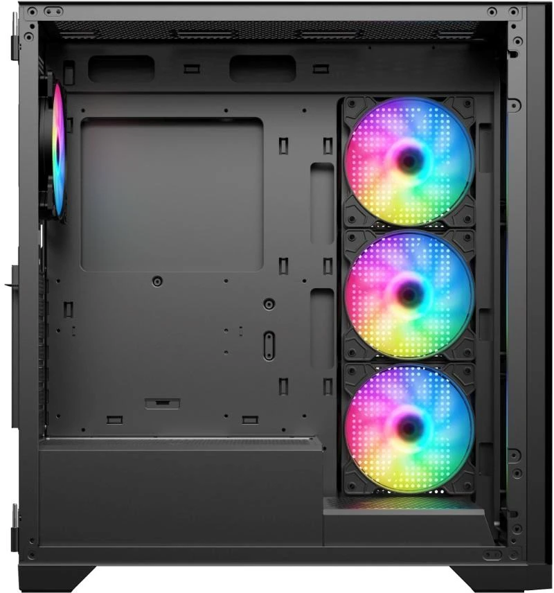Vein X „VeinX“ korpusas GL29AL-BK, ATX, permatomas šoninis skydelis, 4 x 120 mm ARGB ventiliatoriai, ARGB šakotuvas, juodas