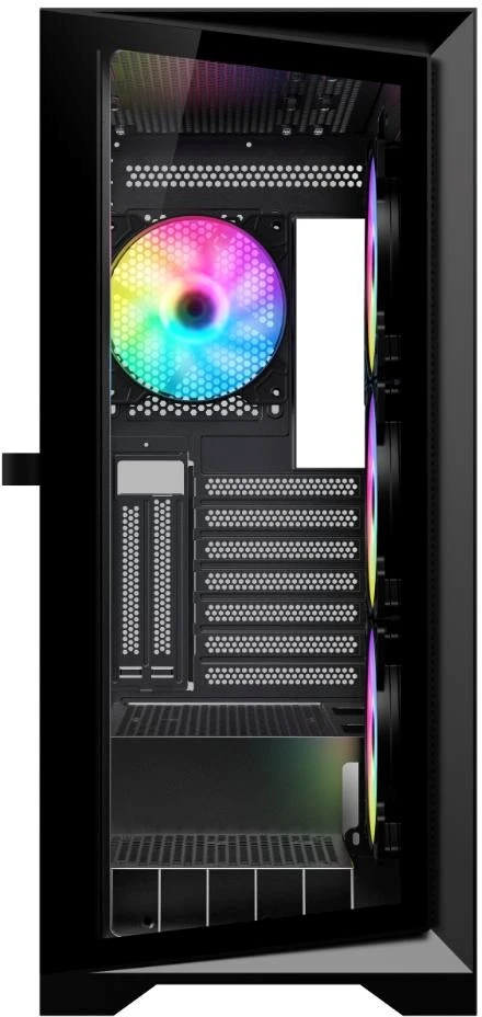 Vein X „VeinX“ korpusas GL29AL-BK, ATX, permatomas šoninis skydelis, 4 x 120 mm ARGB ventiliatoriai, ARGB šakotuvas, juodas
