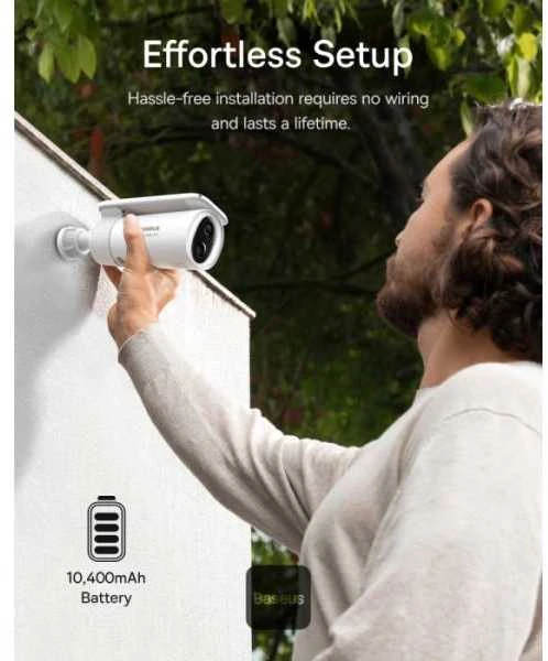 Baseus Security S1 2K lauko kamera – baltos spalvos
