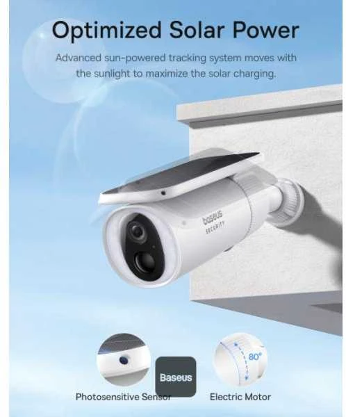 Baseus Security S1 2K lauko kamera – baltos spalvos