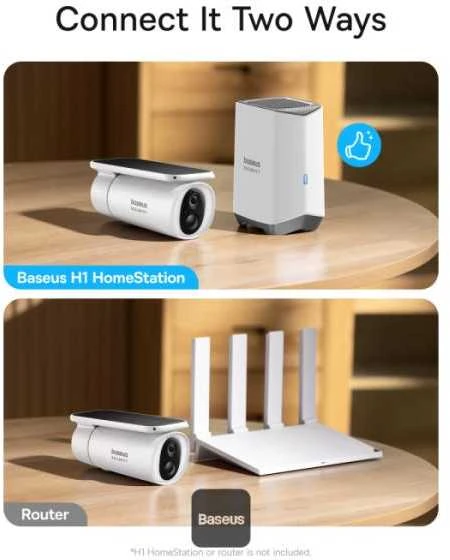 Baseus Security S1 2K lauko kamera – baltos spalvos
