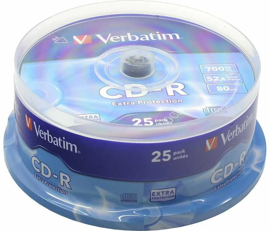„Verbatim CR-R Extra Protection“ 0,7 GB, 52 x 25 pakuotės velenas