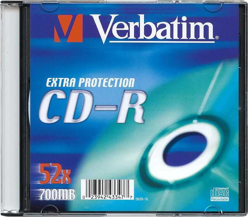 VERBATIM CD-R 80 min. / 700 MB 48x 10 pakuočių plonas dėklas DataLife, papildomas apsauginis paviršius
