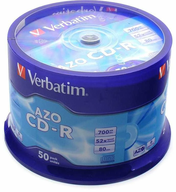 Verbatim CD-R AZO Crystal 0,7 GB, 52 x 50 Pakuotės velenas