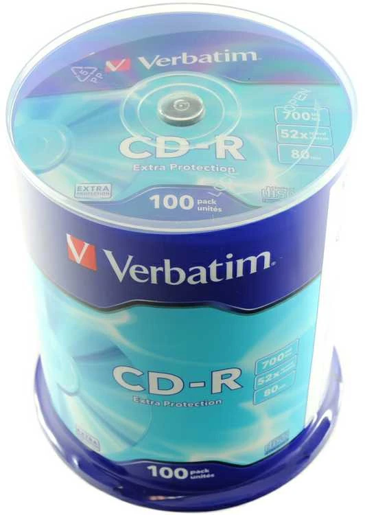Kompaktinis diskas Verbatim CD-R 52x 700MB Extra protection 100 vnt.