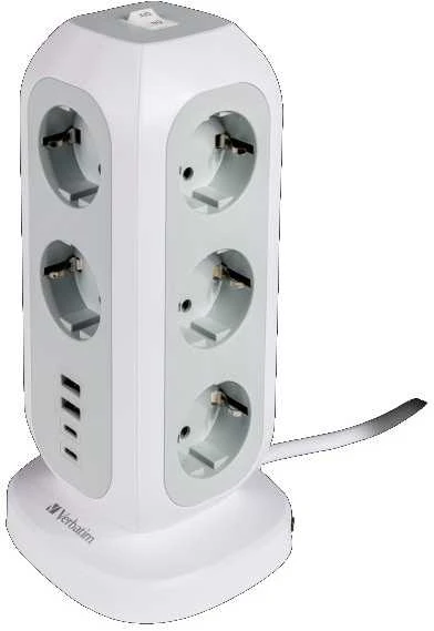 Verbatim EU Multi Plug Power Tower EUPT-01 Baltas