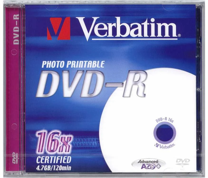 DVD-R Verbatim [ brangakmenių dėklas 10 | 4,7 GB | 16x | spausdinimui ]
