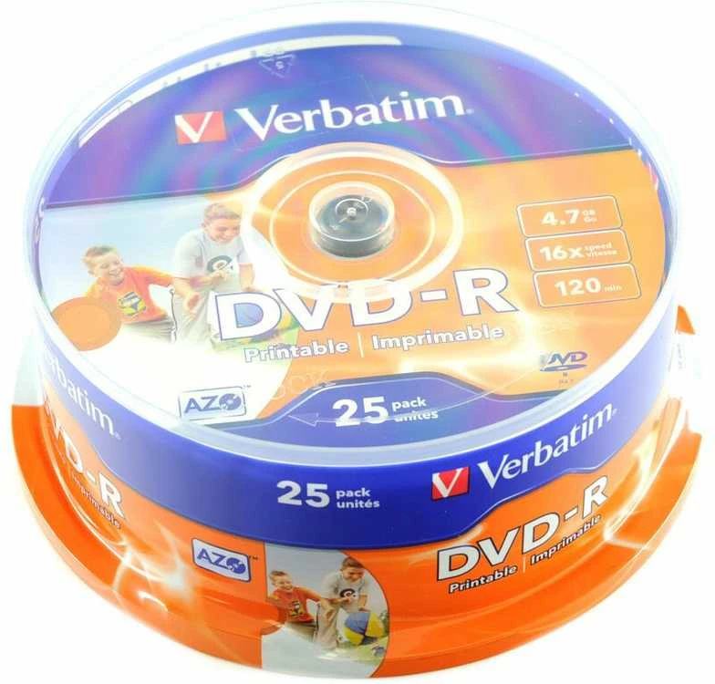 Verbatim DVD-R diskų pakuotė, 25 vnt