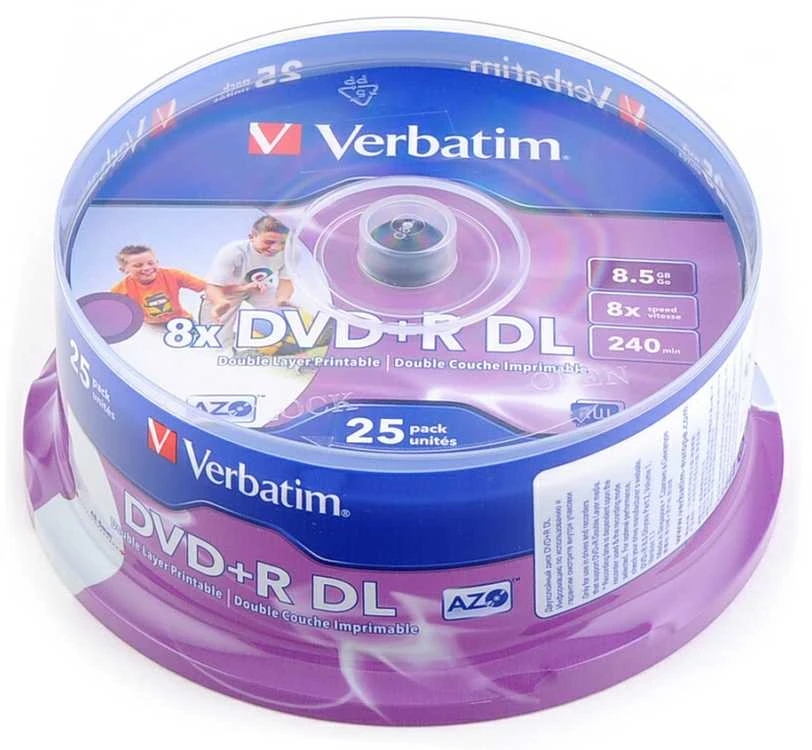 VERBATIM 25x DVD+R DL 8,5GB 8x Spindel platus spausdinimo paviršius
