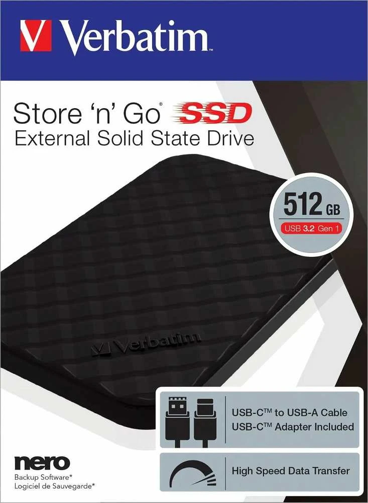 Kietasis diskas Verbatim Store n Go Portable SSD USB3.2 512GB