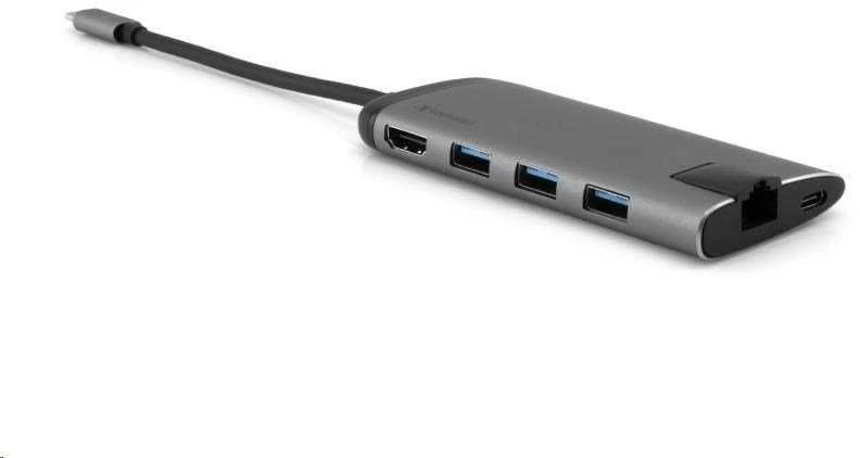 Verbatim 49142 sąsajos šakotuvas USB 3.2 Gen 1 (3.1 Gen 1) Type-C 1000 Mbit/ai Juoda, Sidabras