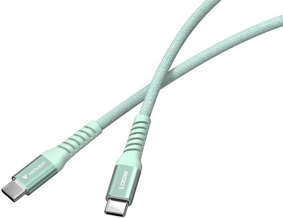„Verbatim“ magnetinis sinchronizavimo ir įkrovimo kabelis USB-C į USB-C, 100 W, 120 cm, Žalias