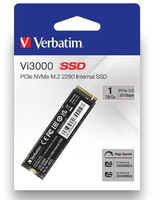 M.2 1TB Verbatim interne SSD PCIe 3.0 2280 Vi3000