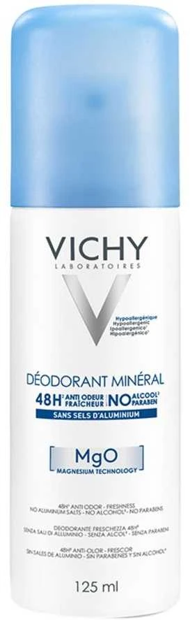 Vichy 48H Mineral MgO Dezodorantas Purškiklis, 125 ml