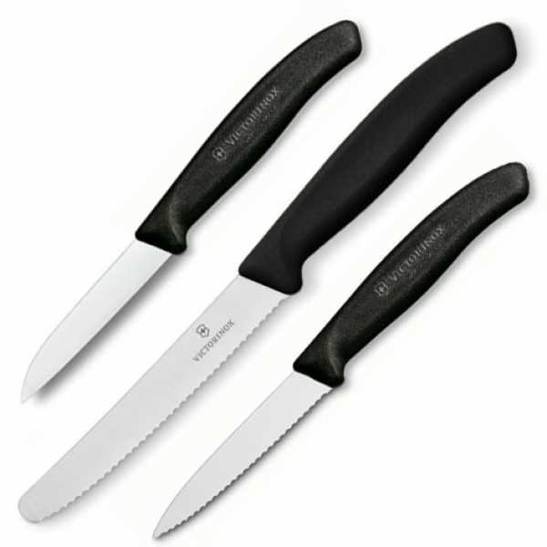 "Victorinox" 3 peilių rinkinys 6.7113.3 (juodas)