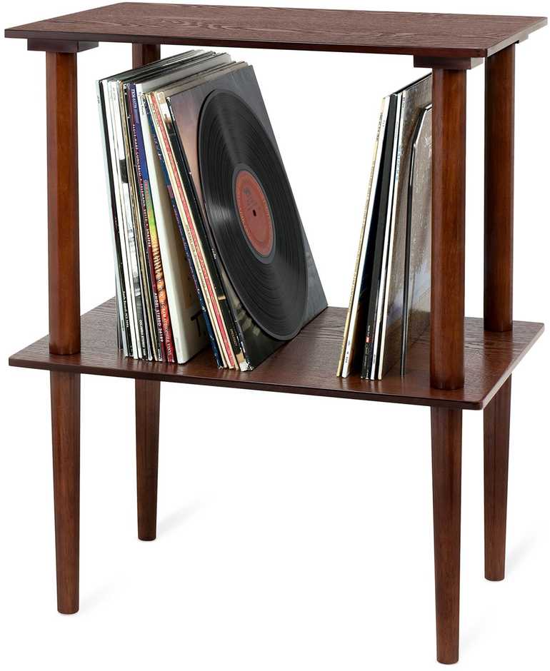„Victrola VA-30-ESP-INT“ medinis plokštelių stovas, rudas