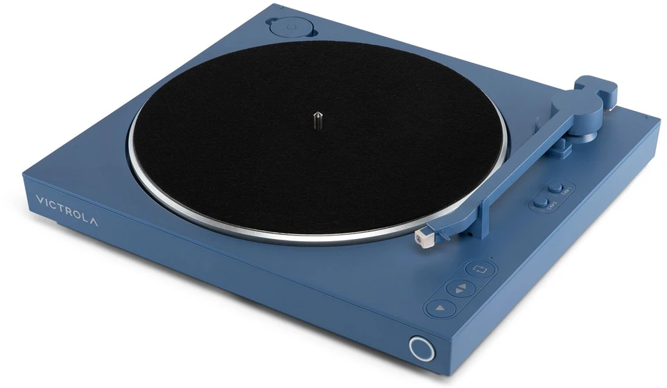 „Victrola VPT-800-BLU-INT“ automatinis patefonas, mėlynas