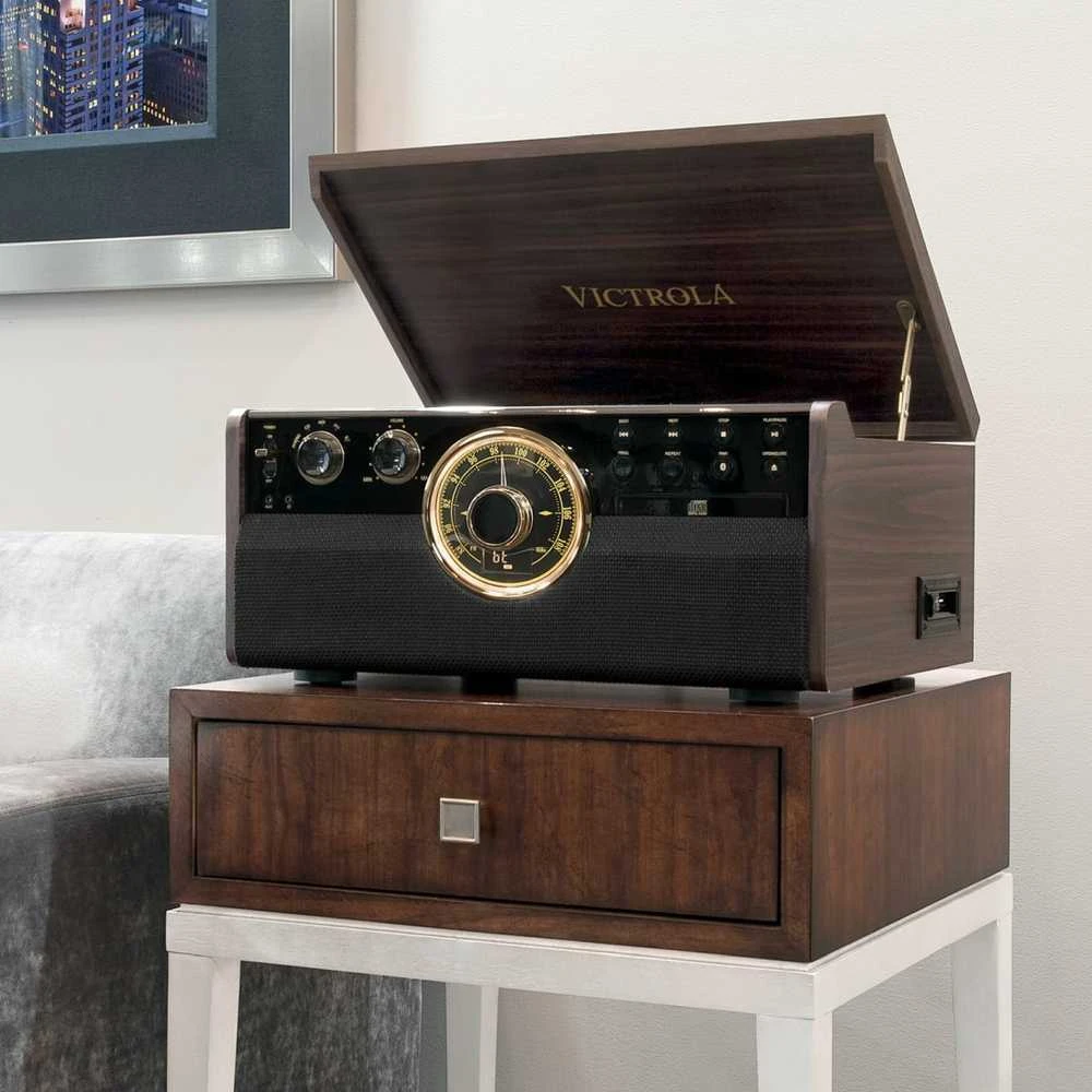 Patefonas Victrola The Empire VTA-270B, su CD, kasečių ir FM grotuvu