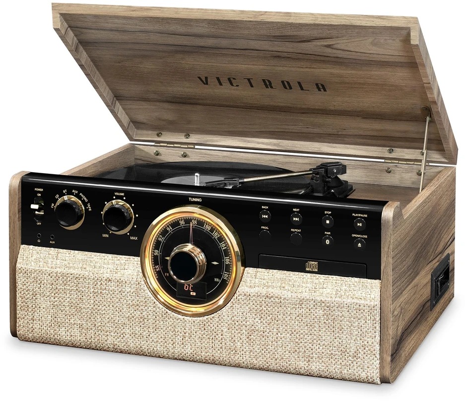 Victrola VTA-270B-FNT-INT Empire Turntable, šviesiai rudas