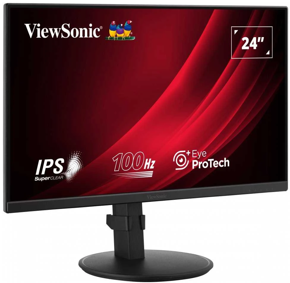 ViewSonic 24" 16:9 1920 x 1080 FHD SuperClear® IPS LED monitorius su VGA, HDMI, DipsplayPort, USB, garsiakalbiais ir visiškai ergonomišku stovu
