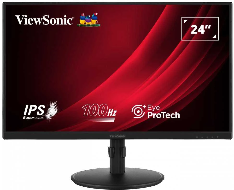 ViewSonic 24" 16:9 1920 x 1080 FHD SuperClear® IPS LED monitorius su VGA, HDMI, DipsplayPort, USB, garsiakalbiais ir visiškai ergonomišku stovu