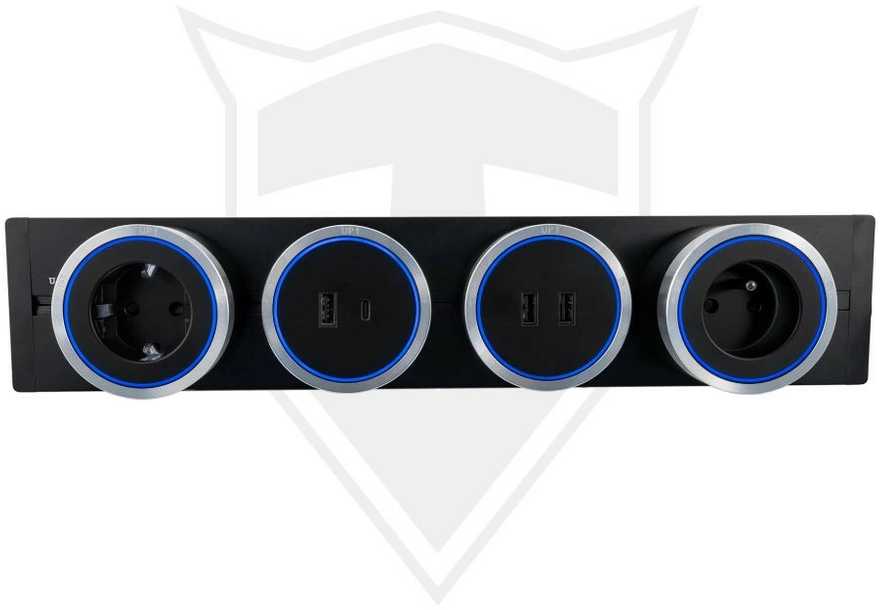Viking lizdo modulis A30, lizdas 230 V, sidabrinis-juoda