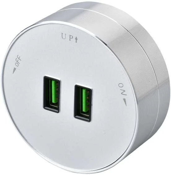 Viking lizdo modulis A50, 2x USB-A, sidabrinė