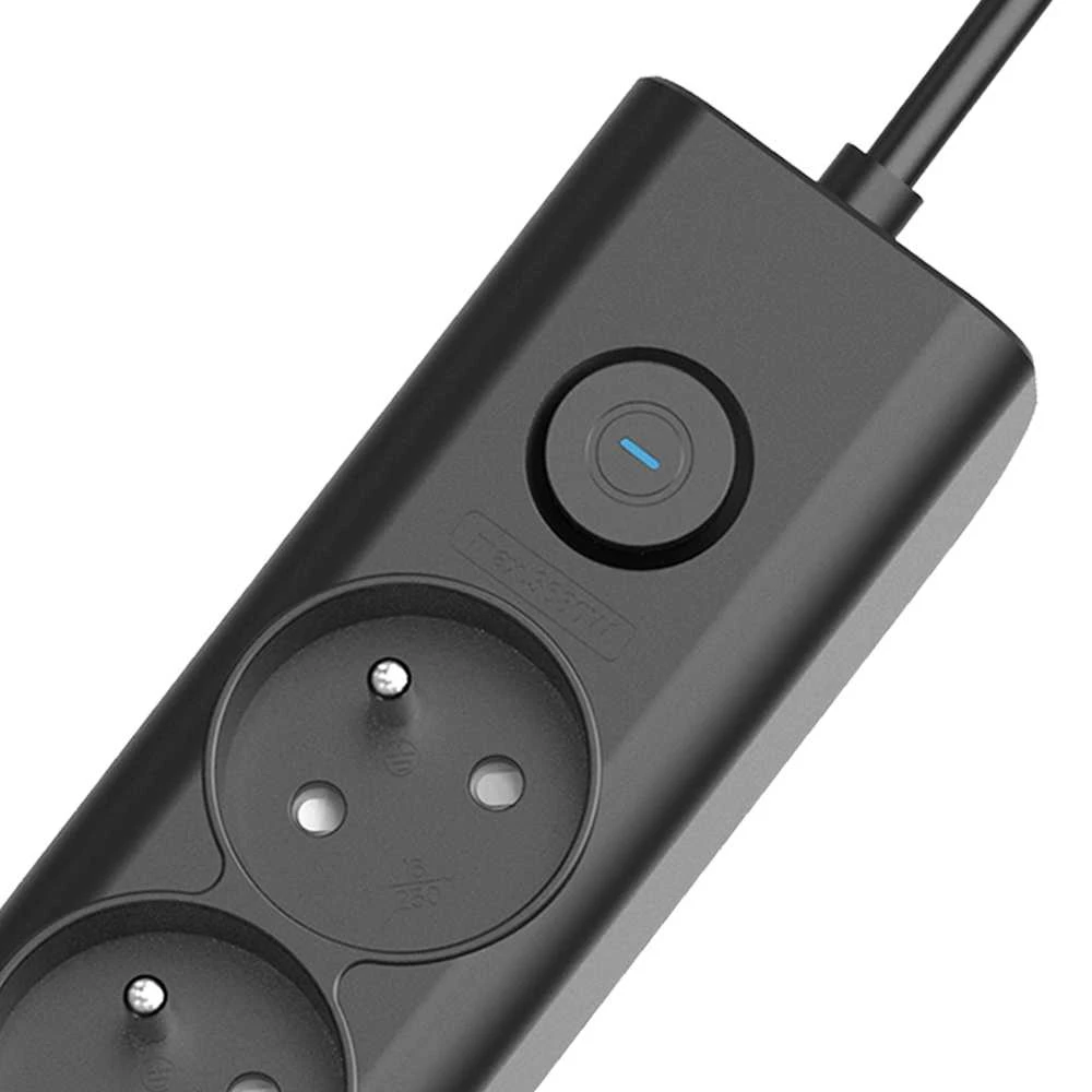 Viking tinklo praplėtimo lizdas YC53, 5x AC 230V, 1x USB-A, 2x USB-C, ilgis 1,5 m, juodas