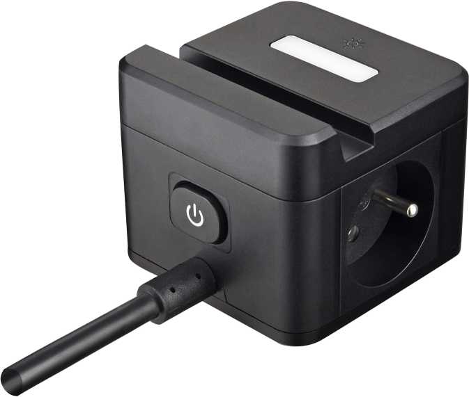 Viking maitinimo adapteris YC23H, 2x 230 V, 1x USB-A, 2x USB-C, jutiklinis šviestuvas, stovo funkcija, juoda