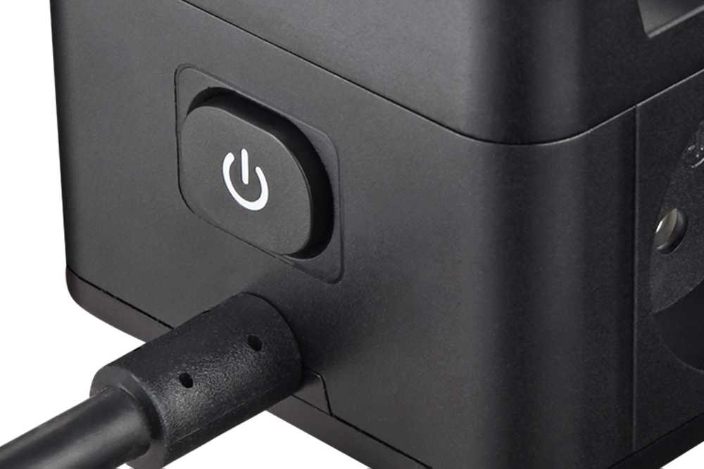 Viking maitinimo adapteris YC23H, 2x 230 V, 1x USB-A, 2x USB-C, jutiklinis šviestuvas, stovo funkcija, juoda
