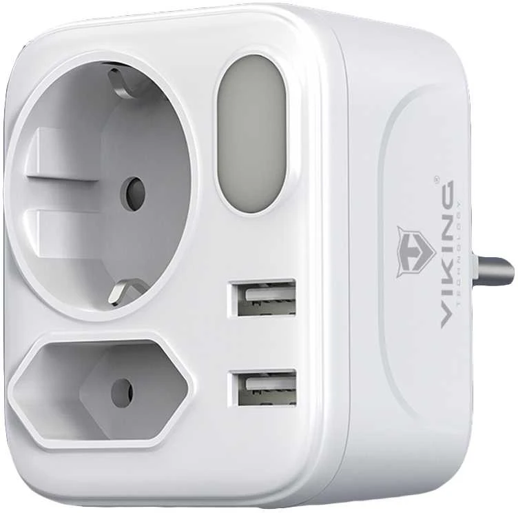 Viking AC22 adapteris su USB jungtimis