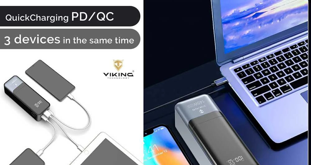 Powerbank Viking Viking power banka PN-964PD, 27000 mAh, juoda