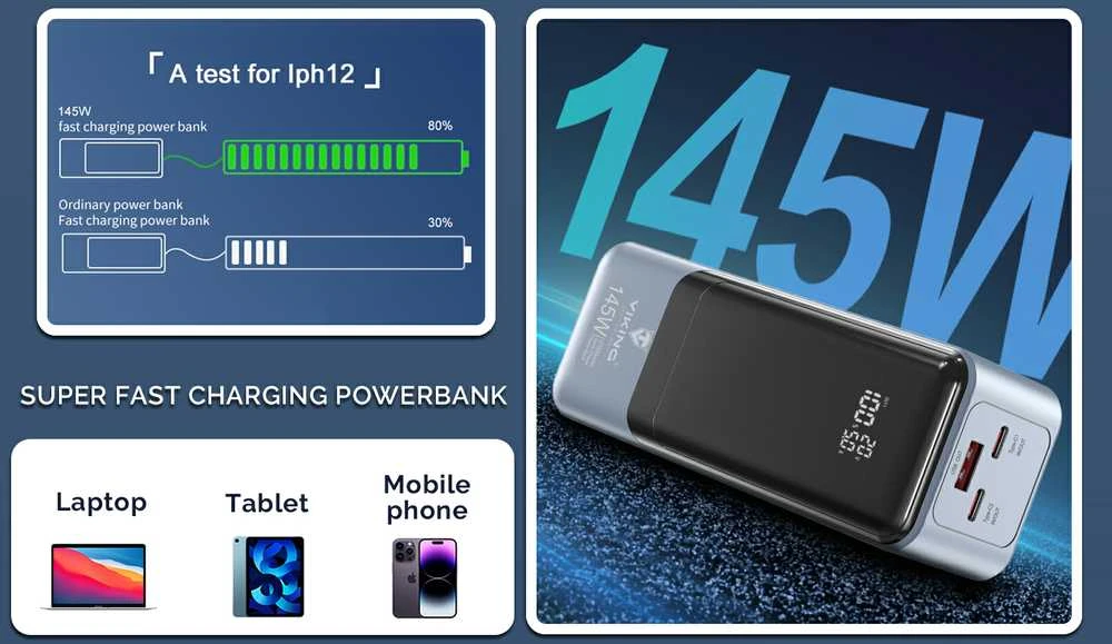 Powerbank Viking Viking power banka PN-964PD, 27000 mAh, juoda