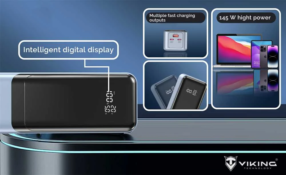 Powerbank Viking Viking power banka PN-964PD, 27000 mAh, juoda
