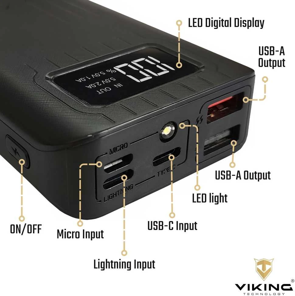 Viking Powerbank Go10 10000mAh Juodas