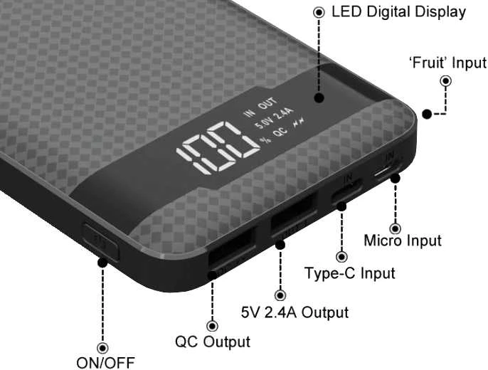 Powerbank Viking PN-961 10000mAh Juodas