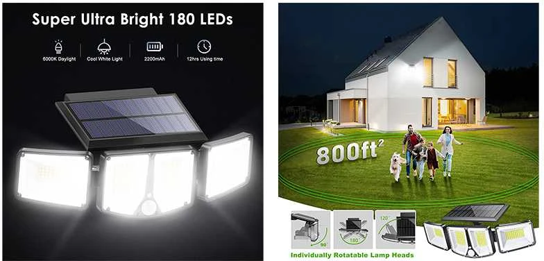 Viking lauko saulės LED šviestuvas S180 su judesio jutikliu