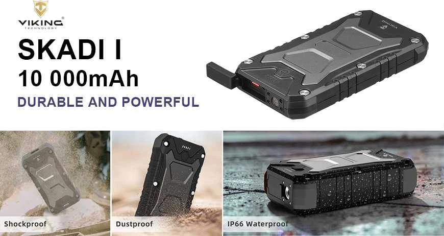 Viking lauko maitinimo bankas SKADI I, 10000 mAh, bevielis įkrovimas