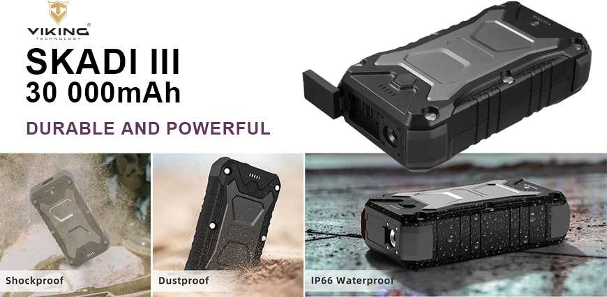Viking lauko maitinimo blokas SKADI III, 30000 mAh, bevielis įkrovimas