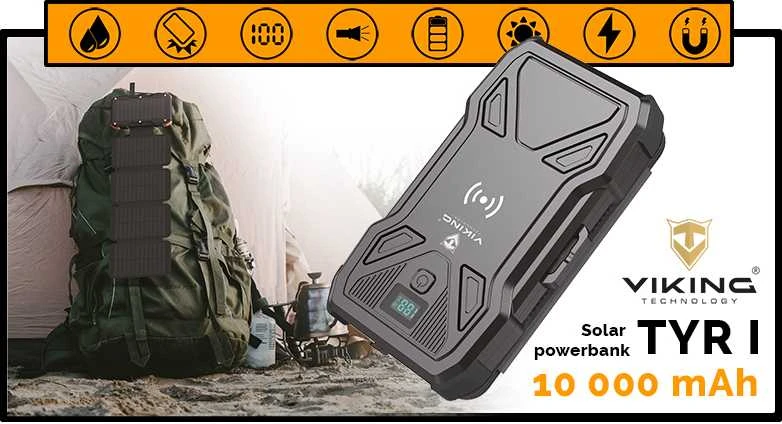 „Viking“ lauko įkroviklis „TYR I 10000 mAh“, belaidis įkrovimas