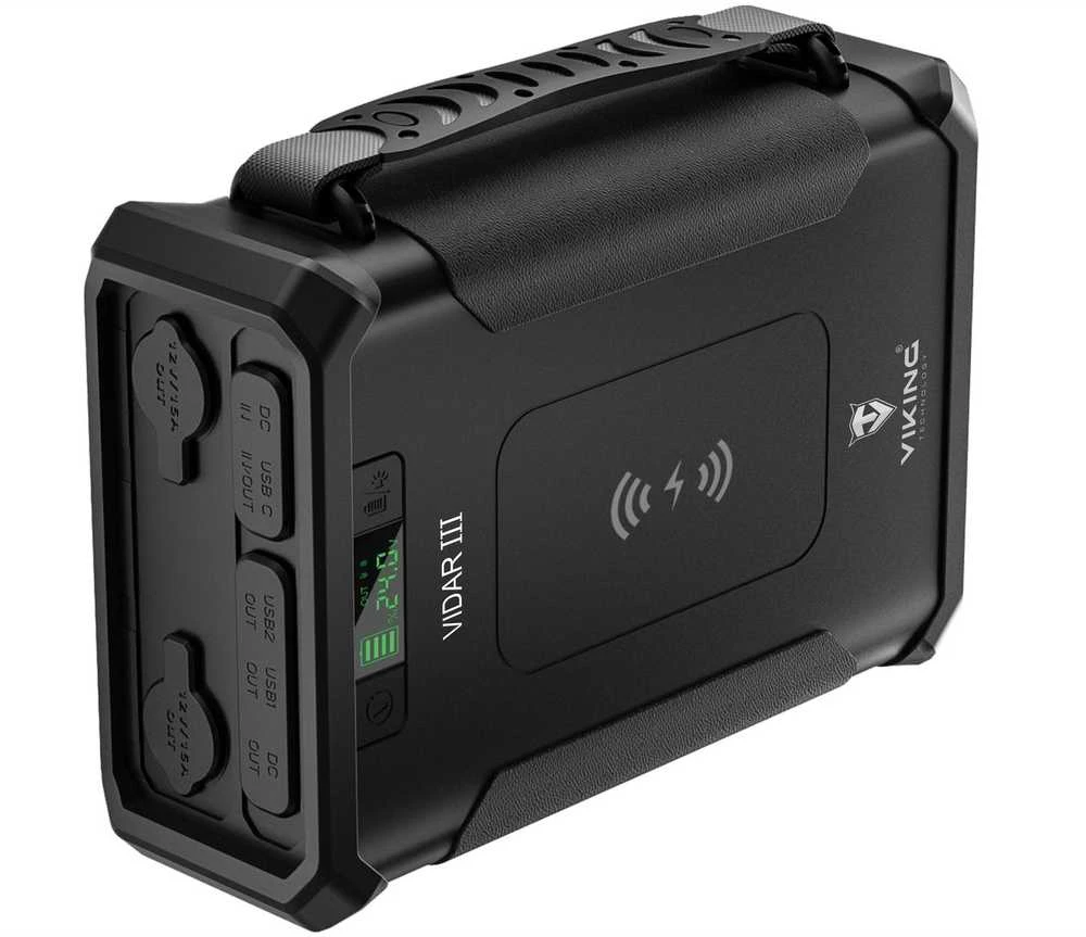 Viking Powerbank Viking lauko maitinimo blokas VIDAR III, 96000 mAh, belaidis įkrovimas