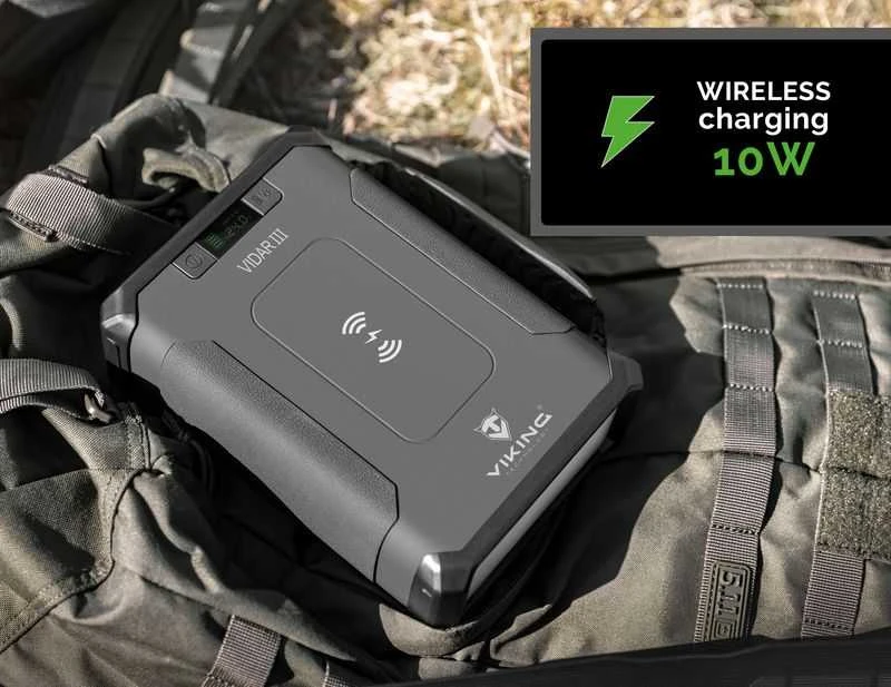 Viking Powerbank Viking lauko maitinimo blokas VIDAR III, 96000 mAh, belaidis įkrovimas
