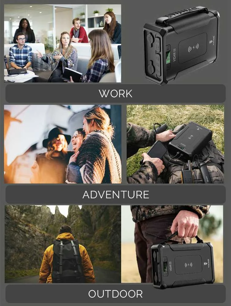 Viking Powerbank Viking lauko maitinimo blokas VIDAR III, 96000 mAh, belaidis įkrovimas